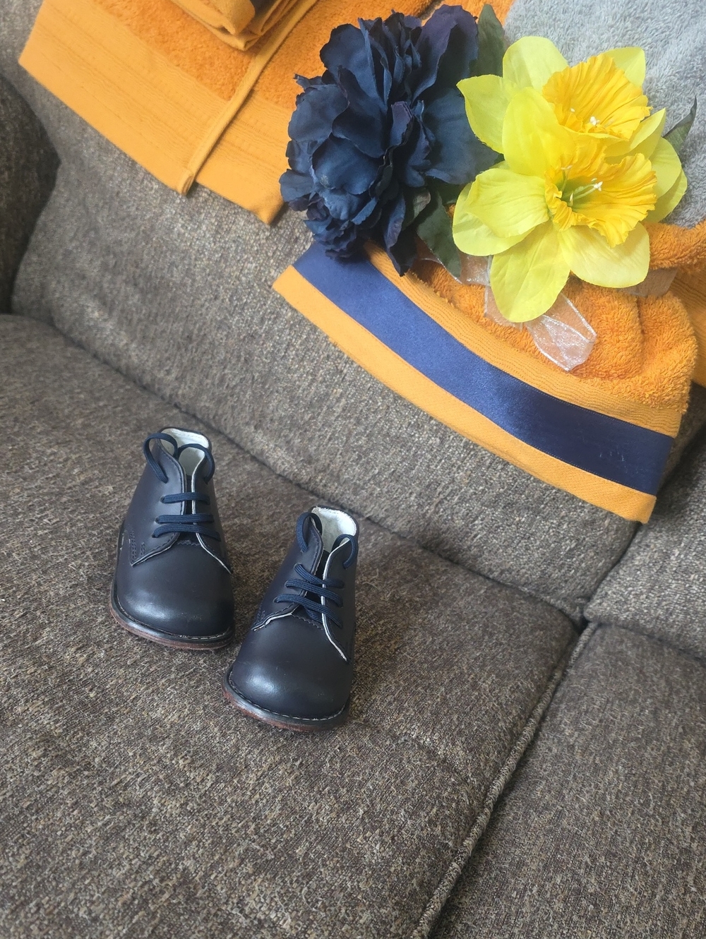 Classic Navy Kids Lace-Up Shoes